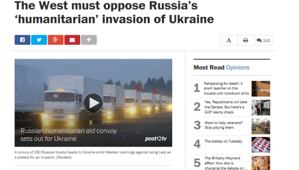 Захід має протистояти «гуманітарному» вторгненню Росії в Україну – The Washington Post