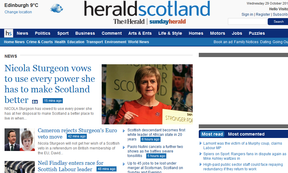 Газети у Глазго отримали вигоду від шотландського референдуму за незалежність