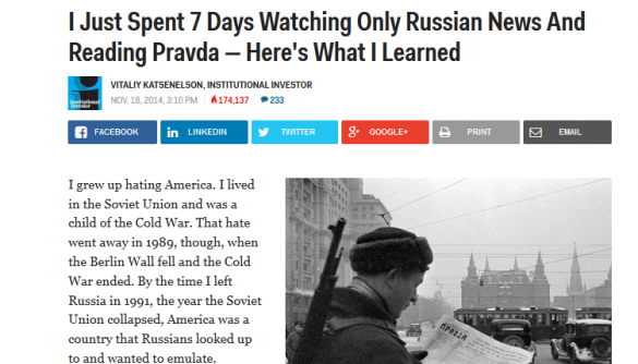 Американський журналіст тиждень дивився і читав лише російські новини, аби оцінити його вплив