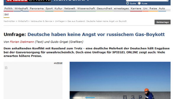 Німці не бояться газового бойкоту Росії – опитування Spiegel