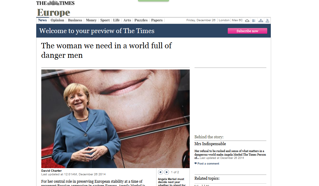 The Times назвала людиною року Ангелу Меркель