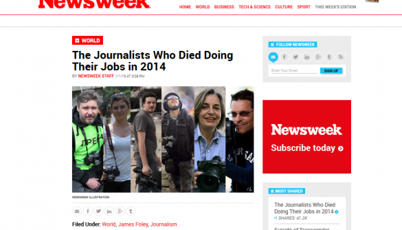Newsweek згадав журналістів, які загинули у 2014 році