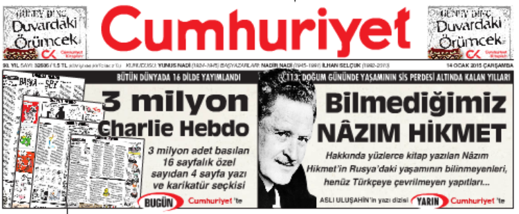 У Туреччині Charlie Hebdo потрапив під цензуру, виклик владі кинуло єдине видання