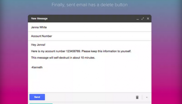 У Gmail тепер можна відправляти листи з таймером самознищення