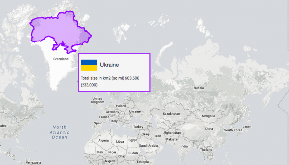 Онлайн-сервіс Thetruesize дозволяє порівняти реальні розміри країн