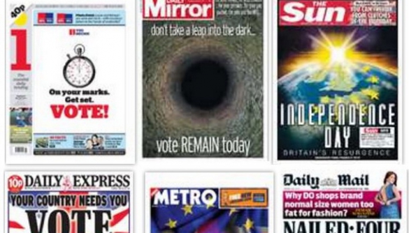 Як виглядають перші шпальти британських газет в день референдум щодо Brexit