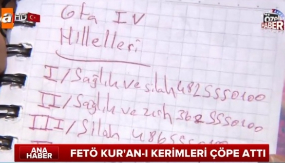 Турецькі журналісти прийняли чит-коди з гри GTA IV за шифр для військового перевороту