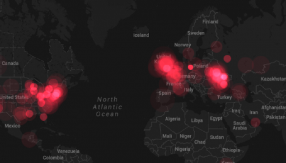 Twitter візуалізував усі записи світу із хештегом  #euromaidan