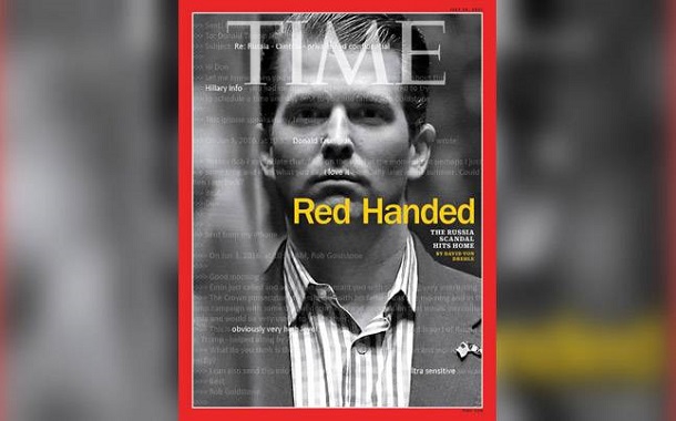 «Спійманий на гарячому»: Дональд Трамп-молодший потрапив на обкладинку Time через зв’язки з Росією