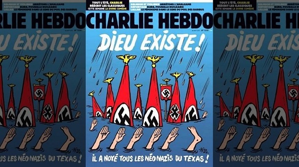 Журнал Charlie Hebdo опублікував карикатуру на неонацистів та ураган Харві