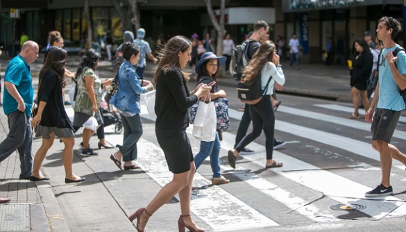 На Гаваях штрафуватимуть людей, які переходять вулицю, дивлячись у смартфон