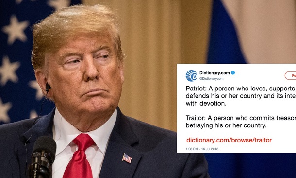 Словник Dictionary.com потролив Дональда Трампа за обмовку під час зустрічі з Путіним