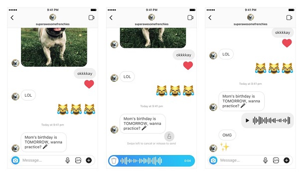 В Instagram тепер можна відправляти голосові повідомлення