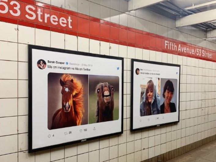 «Твіттер» роздрукувала велетенські твіти і розвісила їх в американському метро