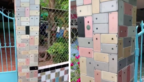 В’єтнамець побудував паркан із корпусів старих айфонів