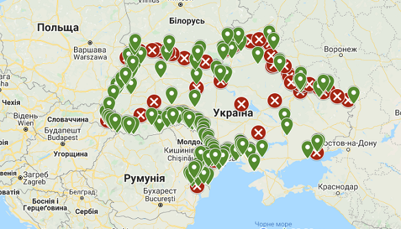 З'явилася оновлена інтерактивна онлайн-карта з пунктами пропуску на кордоні під час пандемії