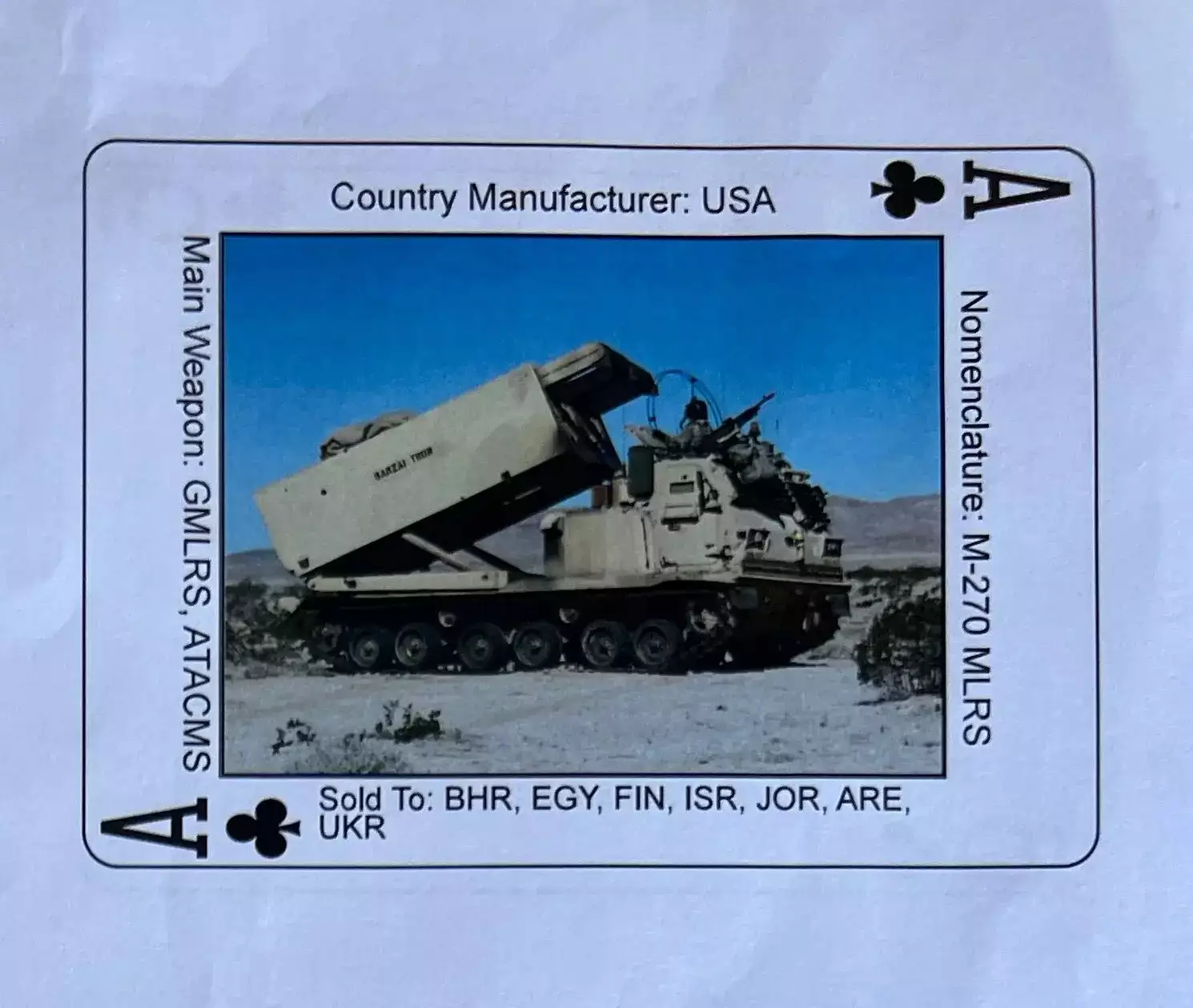 Пентагон випустить гральні карти із зображеннями різних систем озброєнь НАТО