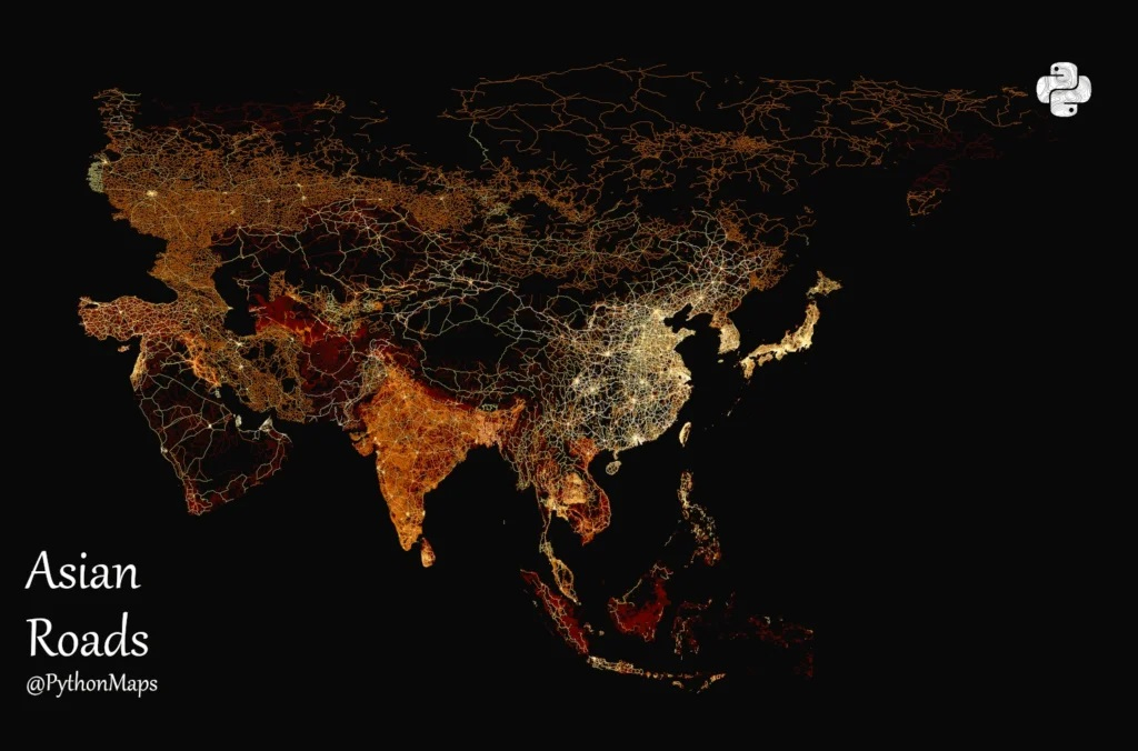 Разработчик создал карту всех дорог в мире
