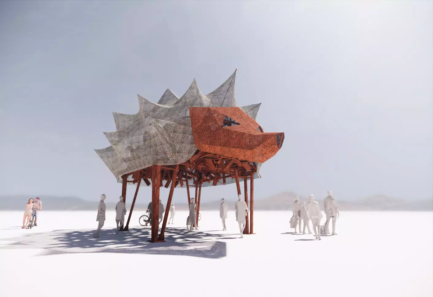 На фестивалі Burning Man українці представлять артоб'єкт The Hedgehog Temple з протитанкових їжаків