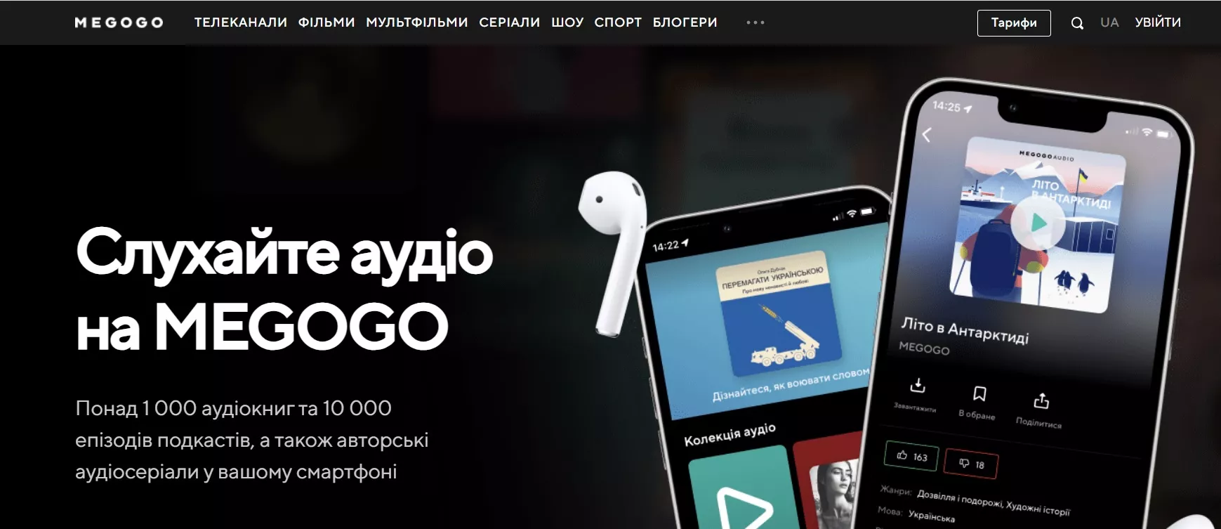 Megogo Audio оприлюднив добірки найпопулярніших на платформі аудіокниг та подкастів