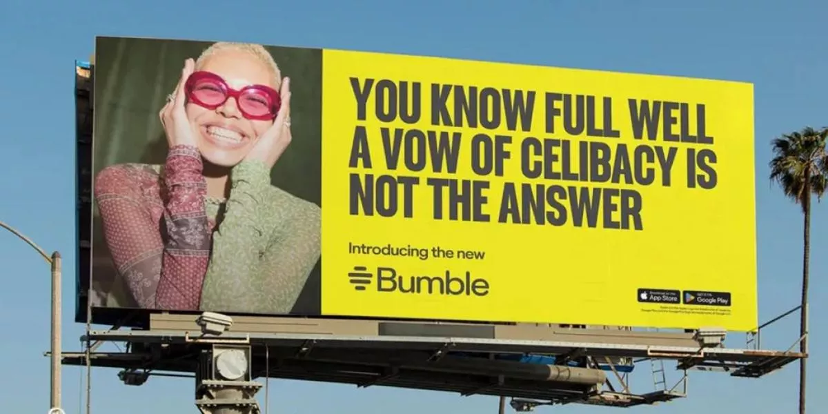 Компанія Bumble перепросила за свої суперечливі білборди про безшлюбність