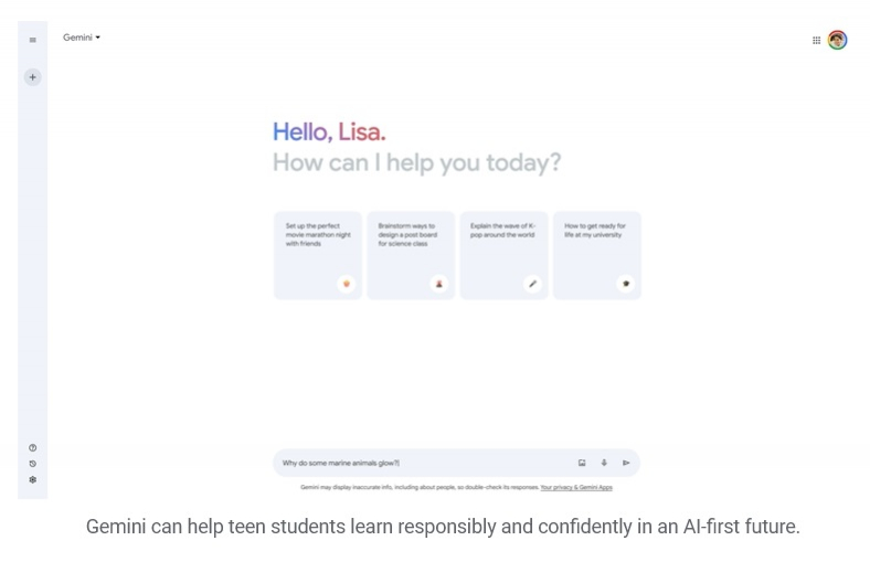 Google відкриває доступ до чатбота Gemini для підлітків у їхніх шкільних акаунтах