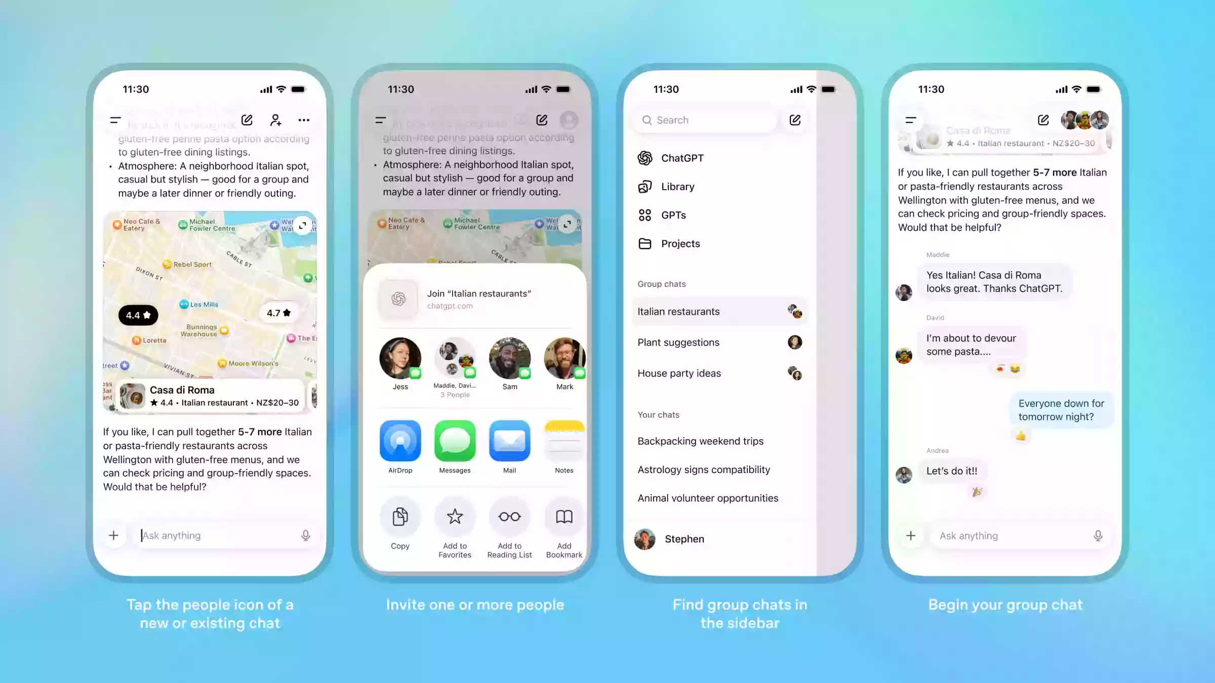 OpenAI почала тестувати у ChatGPT функцію групових чатів