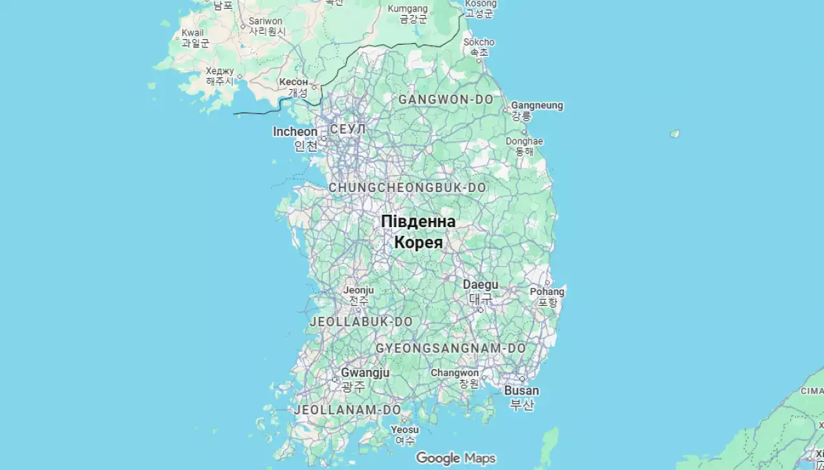 Південна Корея скасувала 20-річну заборону на експорт даних до Google Maps